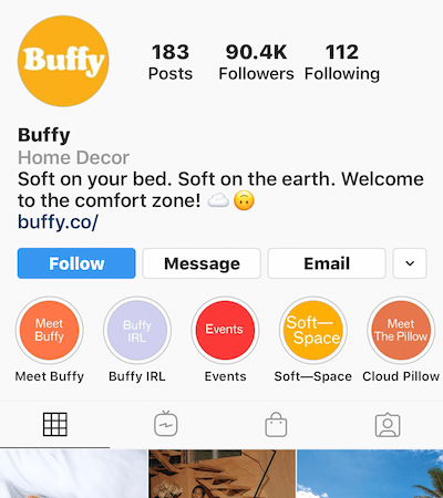 Instagram met en évidence les albums sur le profil de Buffy