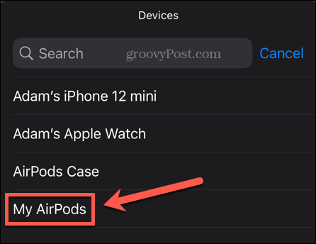 widget de batterie iphone select airpods