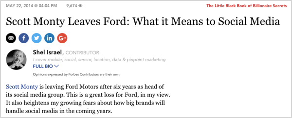 Scott Monty a dirigé la charge des médias sociaux pour Ford.