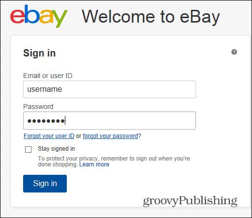 Modifier le mot de passe de connexion à eBay