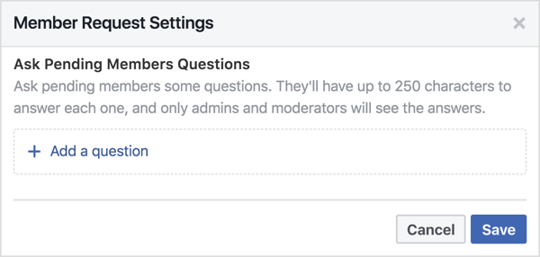 Vous pouvez poser 3 questions aux membres du groupe Facebook en attente.