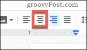 Bouton d'alignement du centre de Google Docs