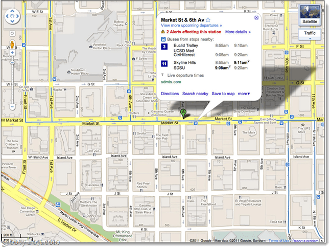 google maps de transit de bureau