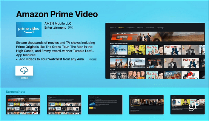Installer Amazon Prime Video Apple TV