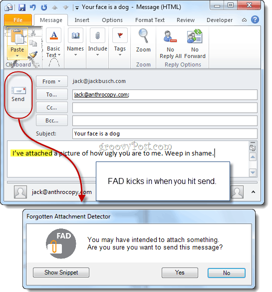 Détecteur de pièces jointes oubliées pour Microsoft Outlook