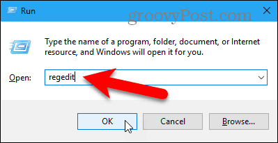 Ouvrez l'éditeur de registre dans Windows 10