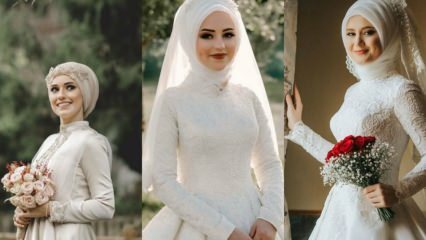 Modèles de bandeaux de mariée en mode hijab 2019 