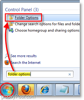 Capture d'écran de Windows 7 - Options des dossiers ouverts