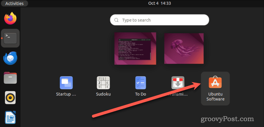 Cliquez sur Logiciel Ubuntu