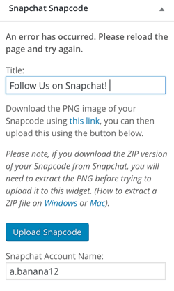 plugin de widget snapchat snapcode