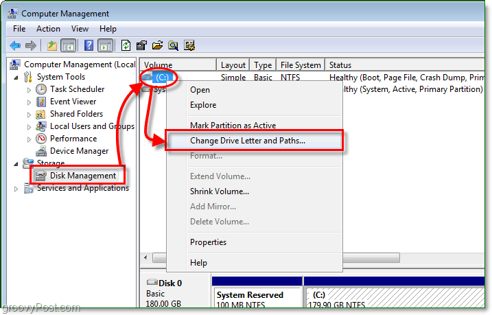 Comment changer les lettres de lecteur dans Windows 7 ou Vista