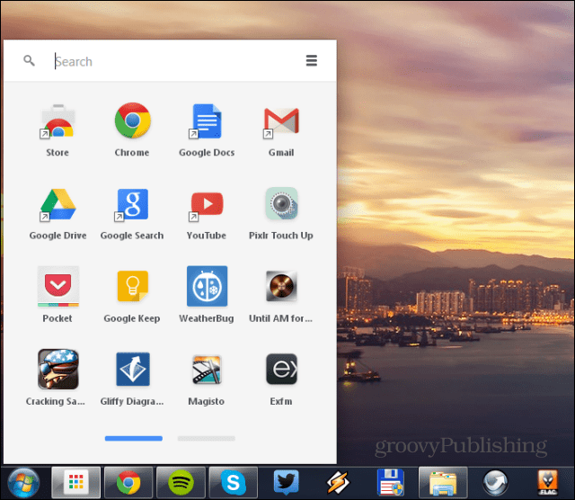 bureau des applications chrome