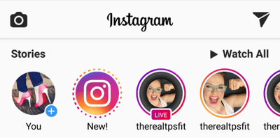 Les histoires Instagram et les rediffusions vidéo en direct sont séparées en deux notifications dans la bannière Histoires.