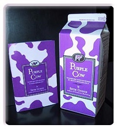 La première édition de Purple Cow est venue dans un carton de lait.