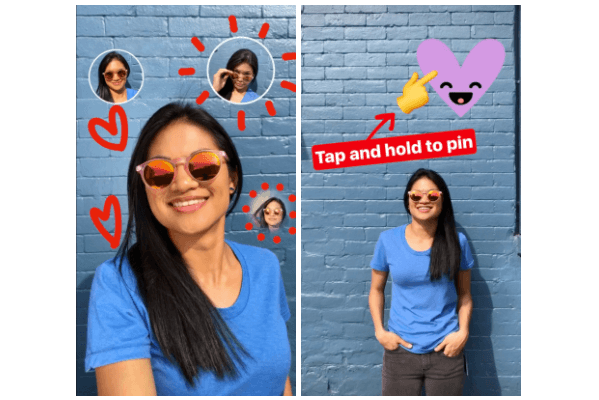 Instagram a déployé une nouvelle fonctionnalité appelée Épinglage qui permet aux utilisateurs de convertir n'importe quelle photo ou texte en un autocollant pour leurs vidéos ou images Instagram Stories, même un selfie.
