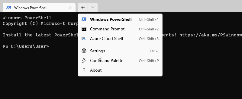Les paramètres du terminal ouvrent powershell en tant qu'administrateur sous Windows 11