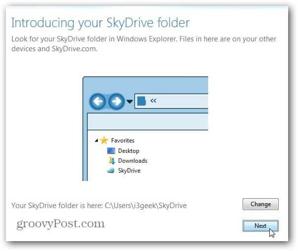 Emplacement de SkyDrive