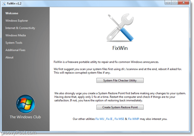Fixez 50 problèmes courants de Windows 7 avec FixWin [groovyReview]