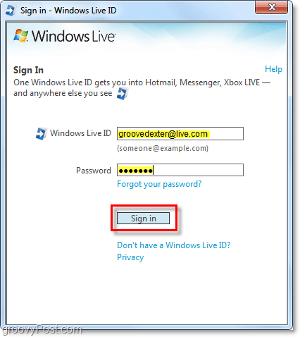 se connecter à Windows Live automatiquement à l'aide d'un compte Windows 7