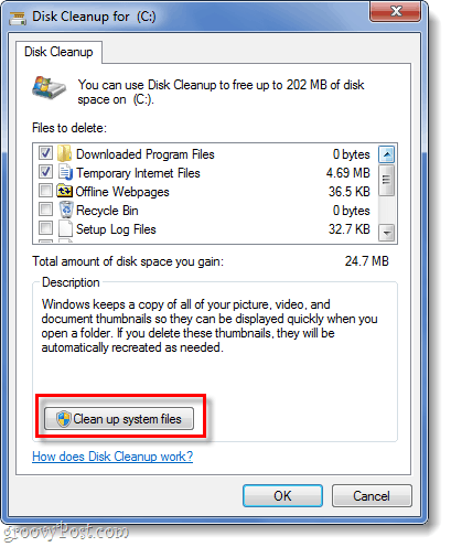 nettoyer les fichiers système dans Windows 7